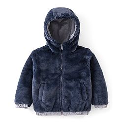 Babyhug Full Sleeves Solid Colored Reversible Jacket with Pockets - Silver