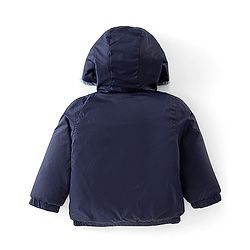 Babyhug Full Sleeves Solid Colored Reversible Jacket with Pockets - Navy