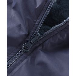Babyhug Full Sleeves Solid Colored Reversible Jacket with Pockets - Navy