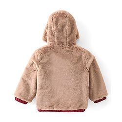 Babyhug Full Sleeves Solid Colored Reversible Jacket with Pockets - Wine