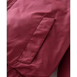Babyhug Full Sleeves Solid Colored Reversible Jacket with Pockets - Wine