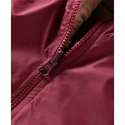 Babyhug Full Sleeves Solid Colored Reversible Jacket with Pockets - Wine