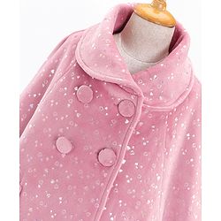 Babyhug Full Sleeves Trench Coat Heart Print - Pink