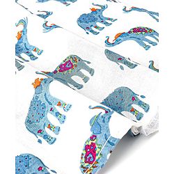 Babyhug 100% Cambric Full Sleeve Elephant Printed Kurta With Solid Dhoti Set - White & Navy