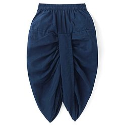 Babyhug 100% Cambric Full Sleeve Elephant Printed Kurta With Solid Dhoti Set - White & Navy