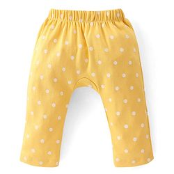 Babyhug Cotton Knit Full Length Diaper Pants Stars Printed Pack of 3 - Pink & Yellow