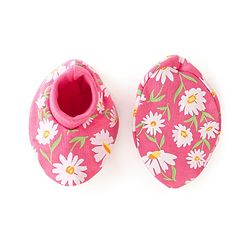 Babyhug Interlock 100% Cotton Knit Mittens & Booties Floral Print - Pink