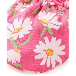 Babyhug Interlock 100% Cotton Knit Mittens & Booties Floral Print - Pink