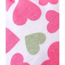 Babyhug Interlock 100% Cotton Knit Mittens & Booties Heart Print - Pink