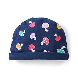 Babyhug 100% Cotton Cap with Mushroom Printed - Navy Blue