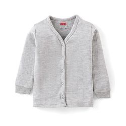 Babyhug Full Sleeves Solid Thermal Vests Pack of 2 - Light Grey