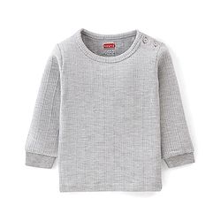 Babyhug Full Sleeves Solid Thermal Vests Pack of 2 - Light Grey