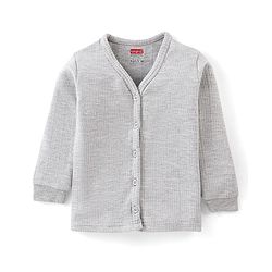 Babyhug Full Sleeves Solid Thermal Vests Pack of 2 - Light Grey