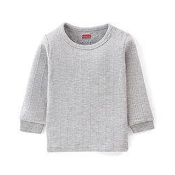 Babyhug Full Sleeves Solid Thermal Vests Pack of 2 - Light Grey