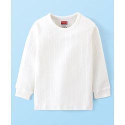 Babyhug Full Sleeves Thermal Vest Set Solid Colour Pack Of 2 - Offwhite