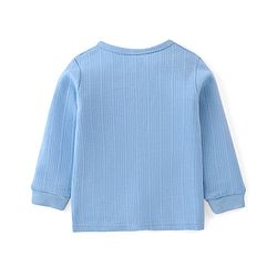 Babyhug Cotton Blend Full Sleeves Front Open and Pullover Solid Color Thermal Wear Pack Of 2 - Blue