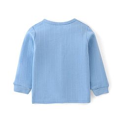 Babyhug Cotton Blend Full Sleeves Front Open and Pullover Solid Color Thermal Wear Pack Of 2 - Blue