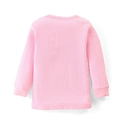 Babyhug Cotton Blend Full Sleeves Front Open and Pullover Solid Color Thermal Wear Pack of 2 - Pink