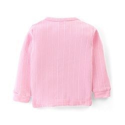 Babyhug Cotton Blend Full Sleeves Front Open and Pullover Solid Color Thermal Wear Pack of 2 - Pink