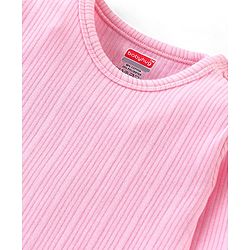 Babyhug Cotton Blend Full Sleeves Front Open and Pullover Solid Color Thermal Wear Pack of 2 - Pink