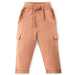 Babyhug 100% Cotton Knit to Knit Full Sleeves Stripes  T-Shirt and  Trouser-Maroon & Brown