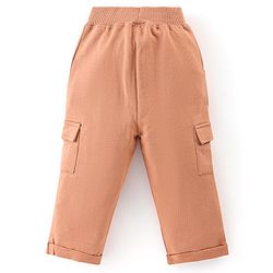 Babyhug 100% Cotton Knit to Knit Full Sleeves Stripes  T-Shirt and  Trouser-Maroon & Brown