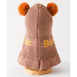 Babyhug Monkey Cap Bear Print - Brown