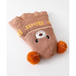 Babyhug Monkey Cap Bear Print - Brown
