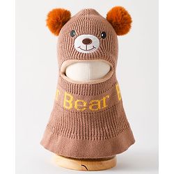 Babyhug Monkey Cap Bear Print - Brown