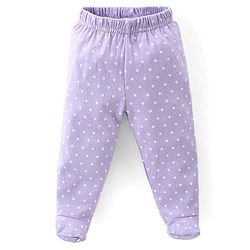 Babyhug Cotton Knit Full Length Bootie Leggings With Polka Dot Prints Pack of 3 -Multicolour