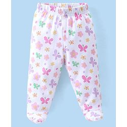 Babyhug Cotton Knit Full Length Bootie Leggings With Polka Dot Prints Pack of 3 -Multicolour