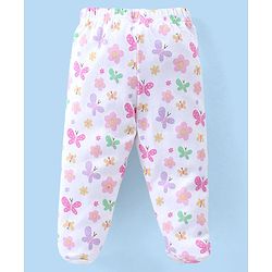 Babyhug Cotton Knit Full Length Bootie Leggings With Polka Dot Prints Pack of 3 -Multicolour