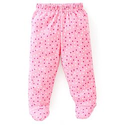 Babyhug Cotton Full Length Bootie Leggings Polka Dots & Floral Printed Pack of 3 - Pink & Blue