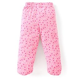 Babyhug Cotton Full Length Bootie Leggings Polka Dots & Floral Printed Pack of 3 - Pink & Blue
