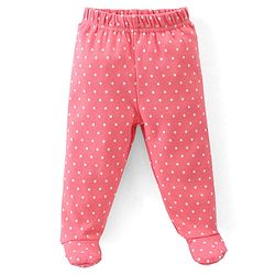 Babyhug Cotton Knit Full Length Bootie Leggings With Polka Dot Prints Pack of 3 -Multicolour