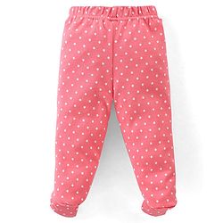 Babyhug Cotton Knit Full Length Bootie Leggings With Polka Dot Prints Pack of 3 -Multicolour