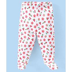 Babyhug Cotton Knit Full Length Bootie Leggings With Polka Dot Prints Pack of 3 -Multicolour