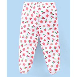 Babyhug Cotton Knit Full Length Bootie Leggings With Polka Dot Prints Pack of 3 -Multicolour