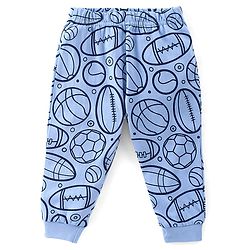 Babyhug Cotton Knit Full Sleeves Night Suit Ball Print - Blue