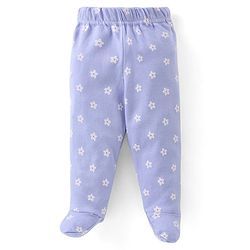 Babyhug Cotton Knit Full Length Bootie Leggings Floral Print Pack of 3 - Yellow Pink & Blue