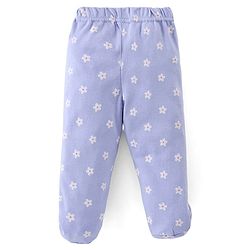 Babyhug Cotton Knit Full Length Bootie Leggings Floral Print Pack of 3 - Yellow Pink & Blue