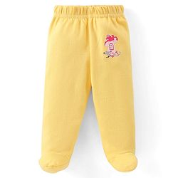 Babyhug Cotton Knit Full Length Bootie Leggings Floral Print Pack of 3 - Yellow Pink & Blue