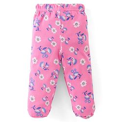 Babyhug Cotton Knit Full Length Bootie Leggings Floral Print Pack of 3 - Yellow Pink & Blue