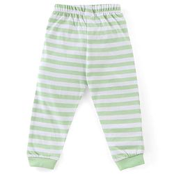 Babyhug Cotton Knit Full Sleeves Night Suit Stripes & Giraffe Print - Green