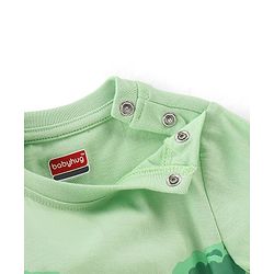 Babyhug Cotton Knit Full Sleeves Night Suit Stripes & Giraffe Print - Green