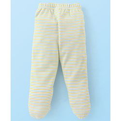 Babyhug Cotton Footed Bootie Leggings Striped & Tortoise Printed Pack of 3 - Yellow & Blue