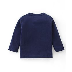 Babyhug Cotton Knit Full Sleeves Night Suit With Animals Print - Navy Blue