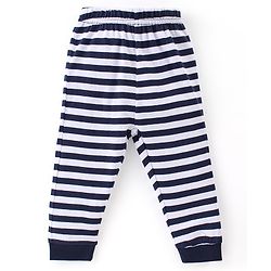 Babyhug Cotton Knit Full Sleeves Night Suit With Animals Print - Navy Blue