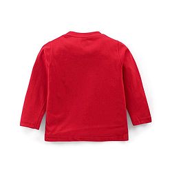 Babyhug Cotton Knit Full Sleeves Bear Print Night Suit - Red