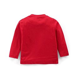 Babyhug Cotton Knit Full Sleeves Bear Print Night Suit - Red